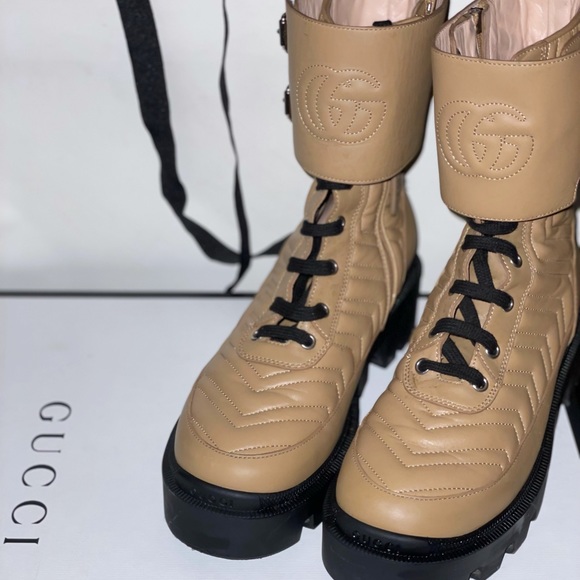 Gucci's 'Frances' Combat Boots/ Booties - Picture 5 of 7